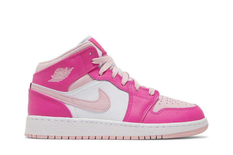 Tênis Nike Air Jordan 1 Mid GS Fierce Pink Rosa
