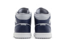 Tênis Nike Air Jordan 1 Mid Wolf Grey Midnight Navy Cinza