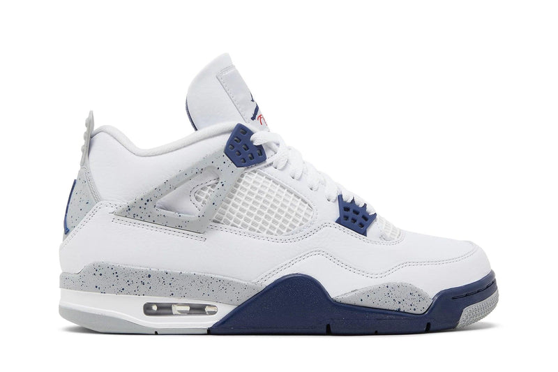 Tênis Nike Air Jordan 4 Midnight Navy Branco/Azul